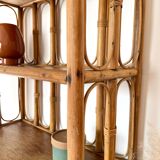 Étagère / Blibliothèque en bambou et rotin - Années 60/70