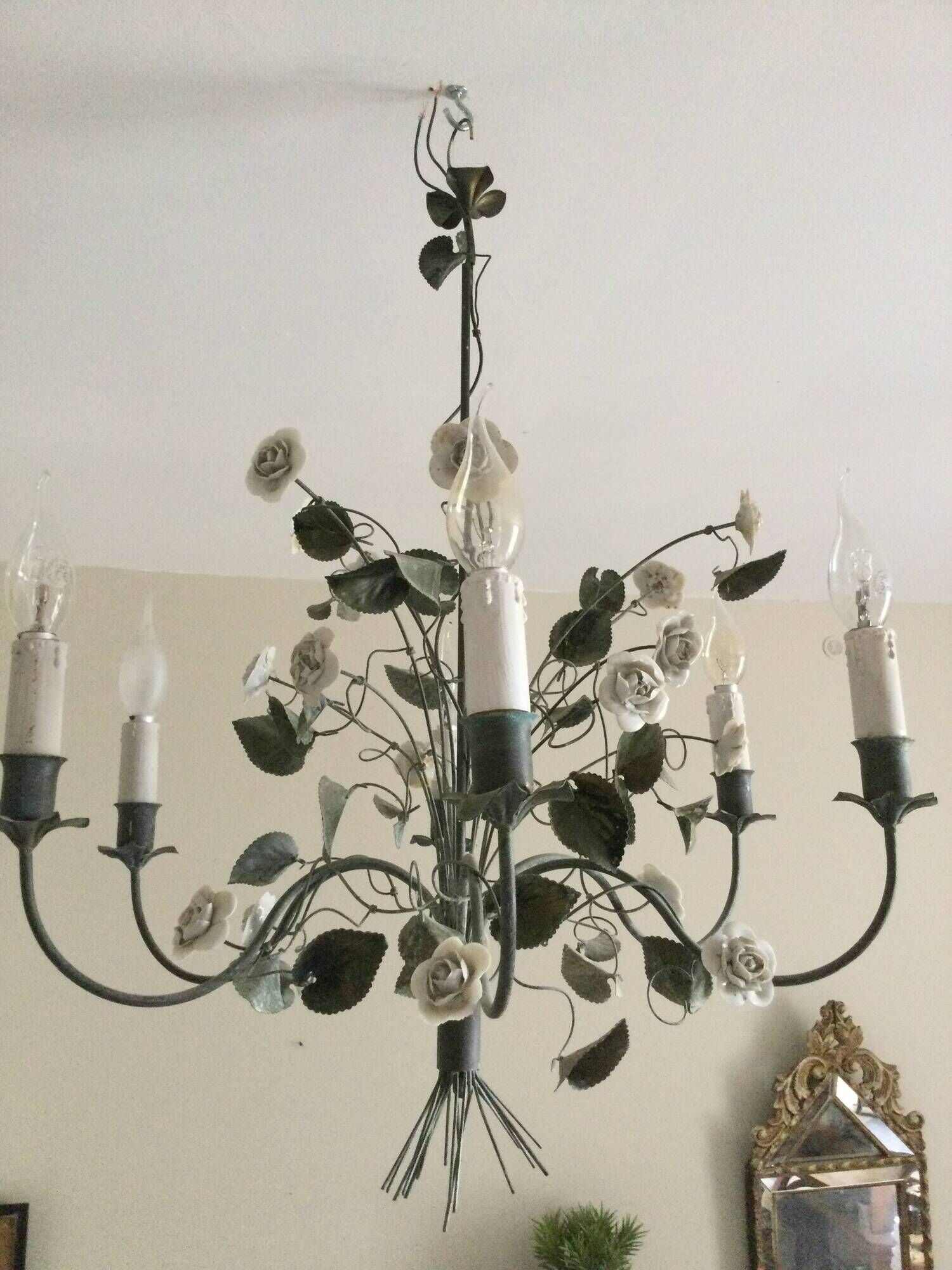 Antique metal chandelier
