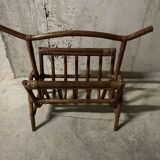 Rattan magazine rack from the 60s