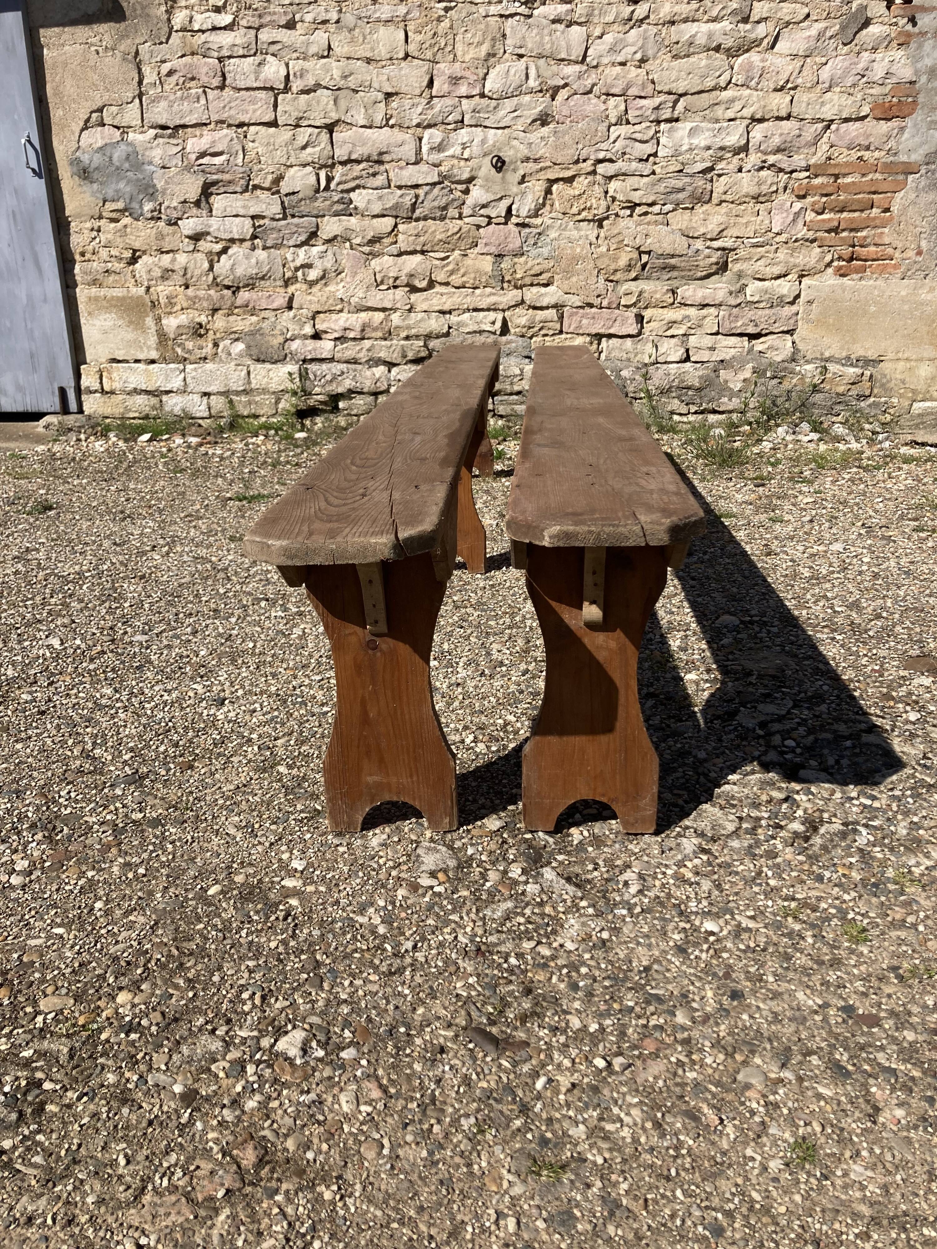 Pair of wooden benches