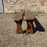 Pair of wooden benches