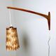 Swivel Arm Teak Wall Lamp With Pine Veneer Shade By Unknown Designer, Sweden 1960S