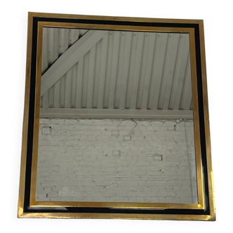 Miroir vintage en acier et laiton