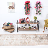 Distressed wool vintage runner rug 312x76cm