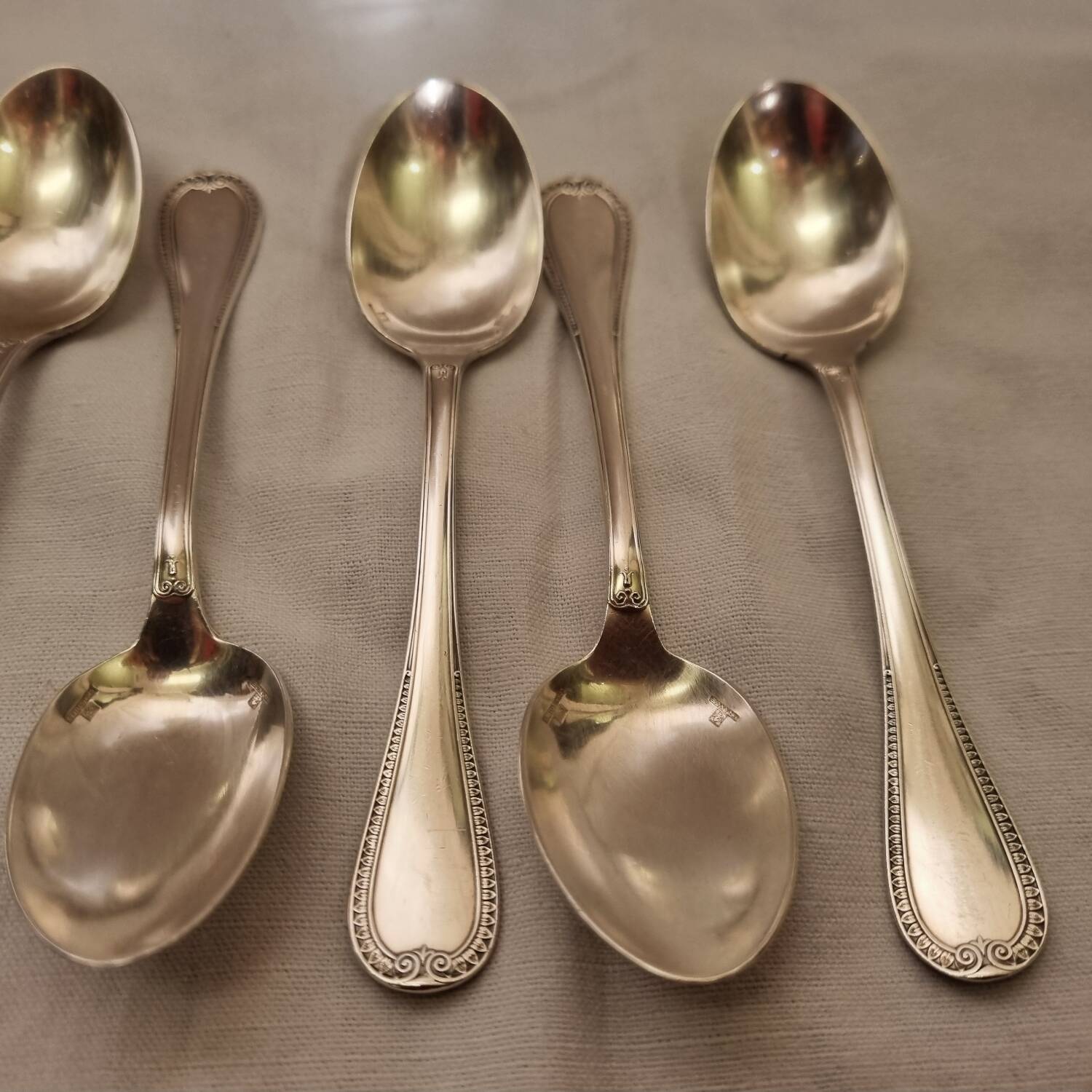 10 Christofle pearl model spoons