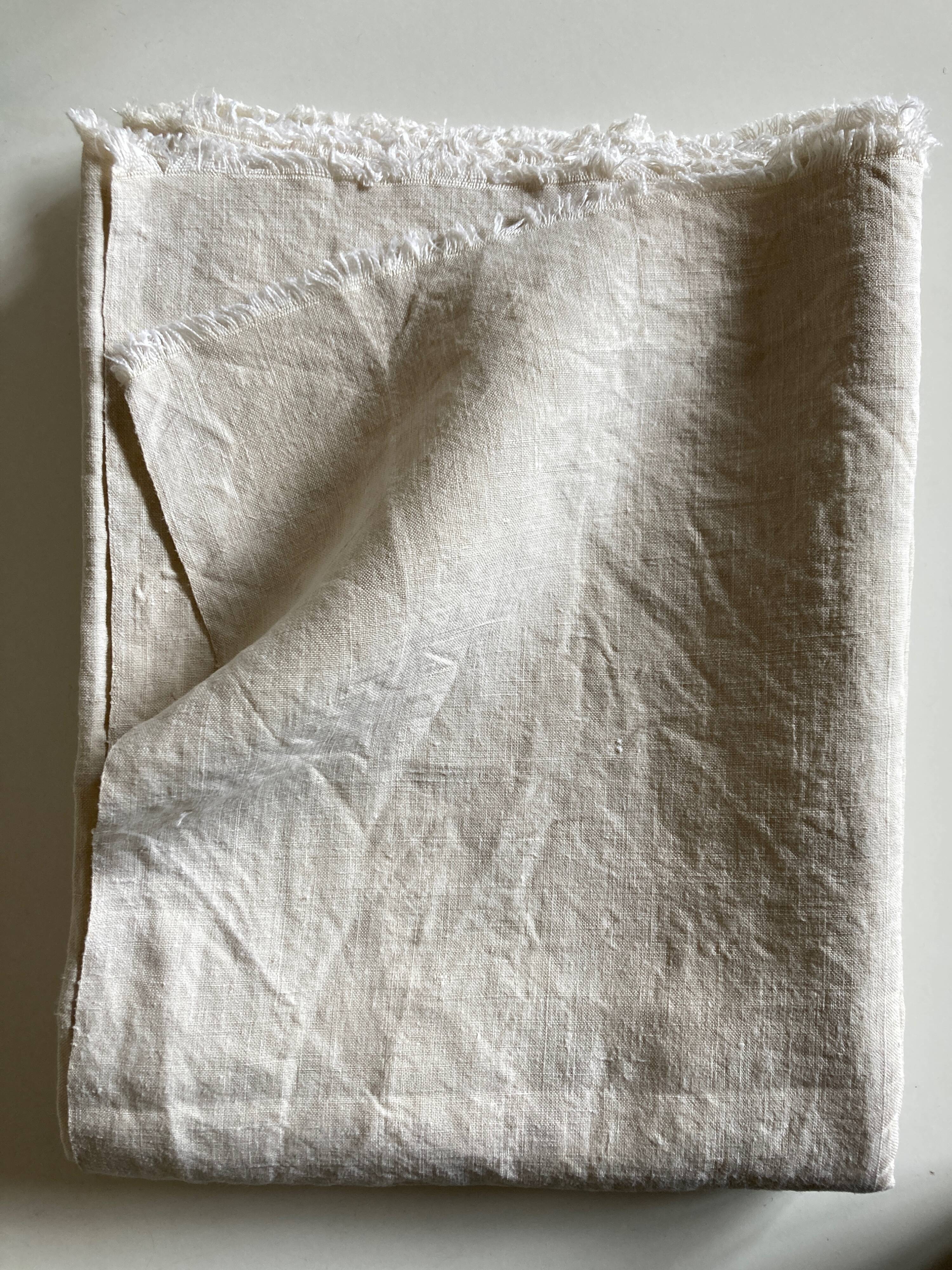 Farm tablecloth in raw linen canvas 19th L210cm