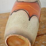 Large West Germany glazed vase with orange and beige shades