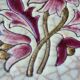 Antique Longwy enamel dish, "Plaisance" model, red and gold
