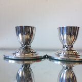 Pair of ART DECO  Silver plated Candleholders