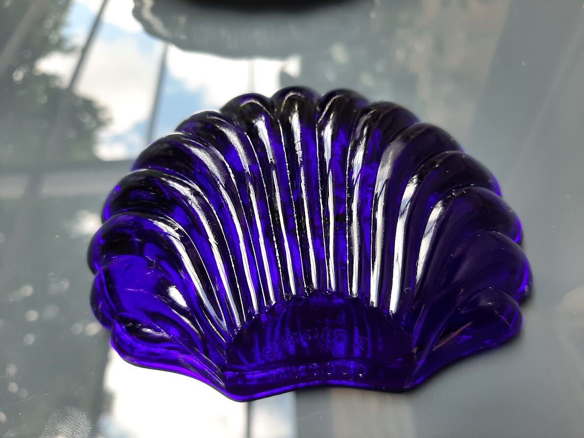 Blue cobalt butter dish