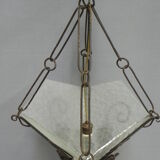Art deco hanging lamp with 4 cloudy glass plates
