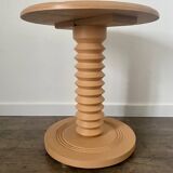 Terracotta Nude Spiral Turned Wood Side Table