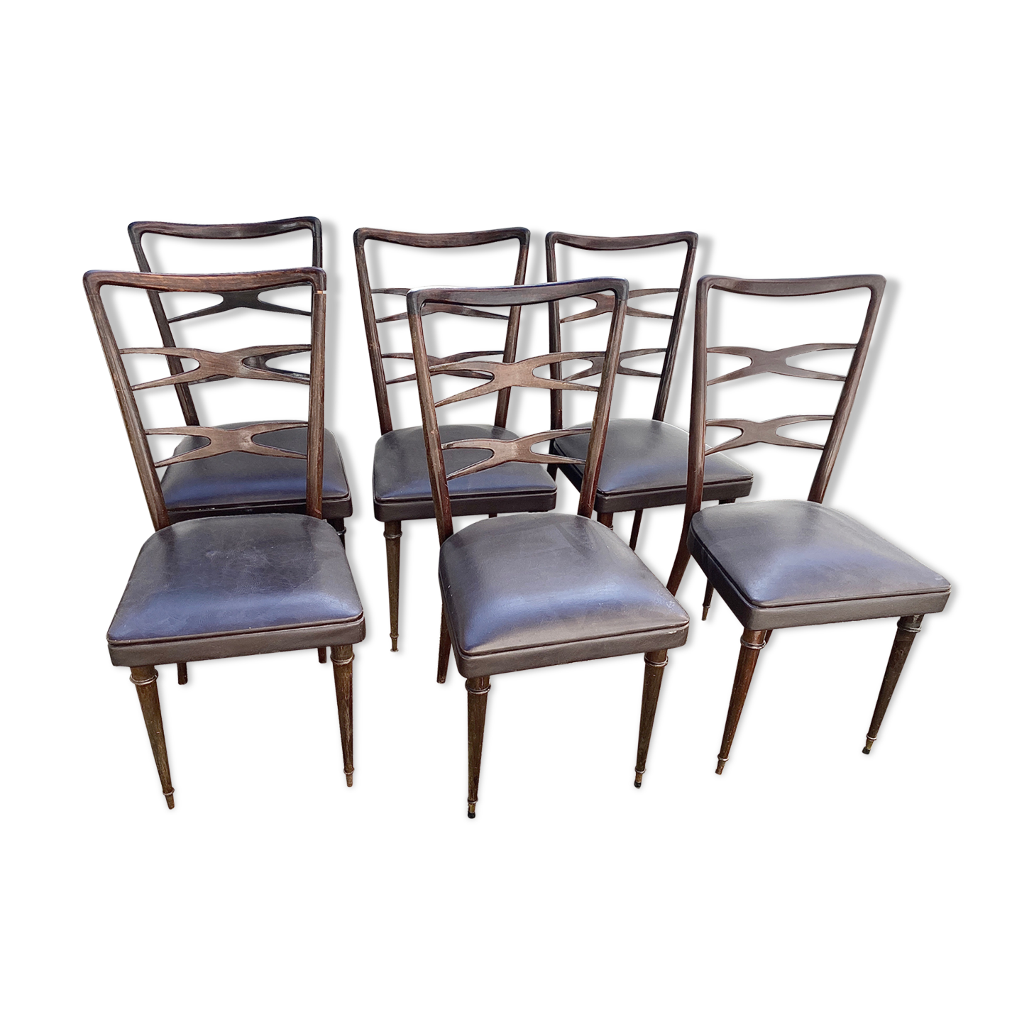 6 chairs meclchiorre bega for ponti circa 60s