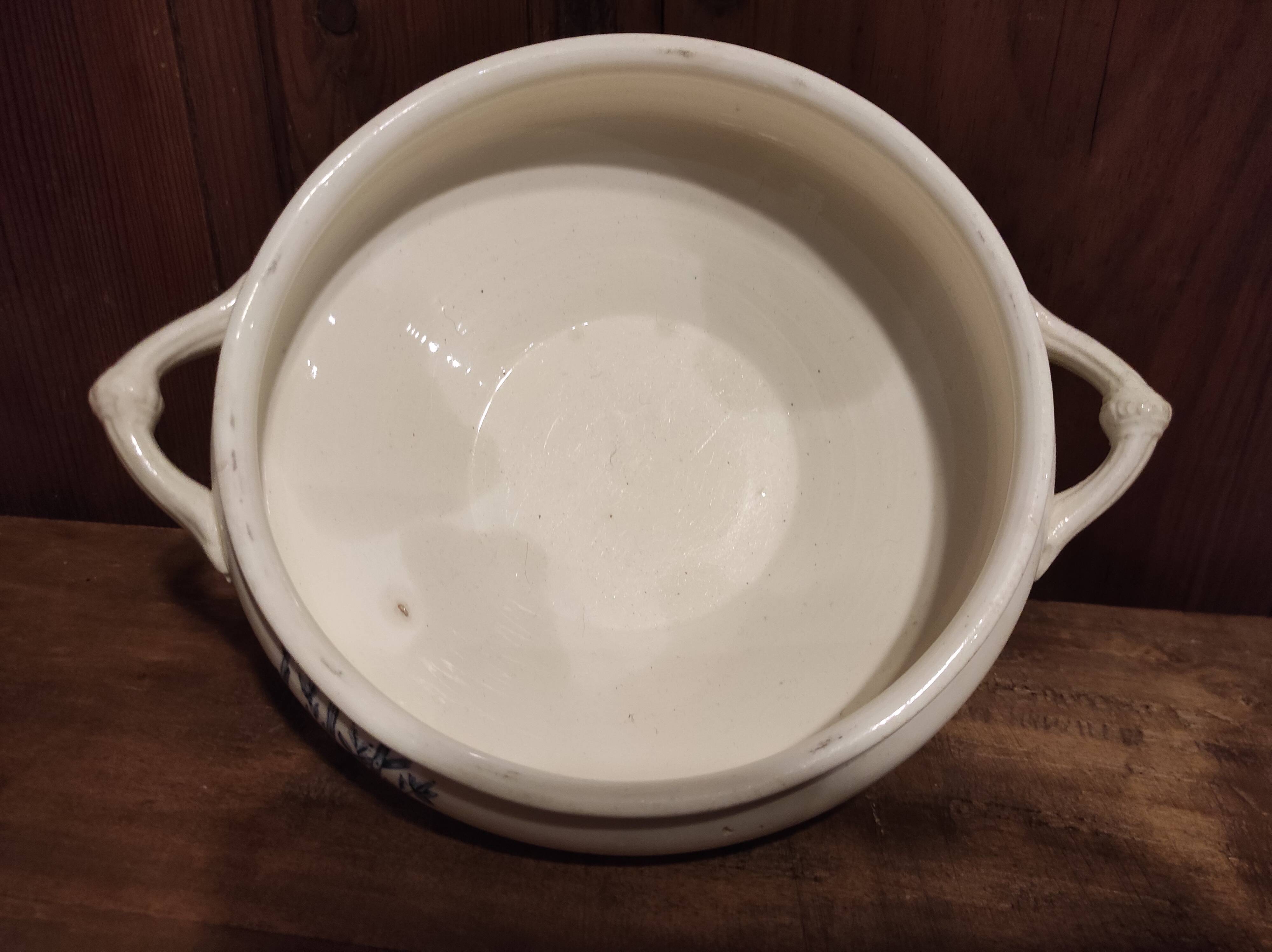 French vintage soup tureen, R. Lafitte, Terre de Fer, Salins