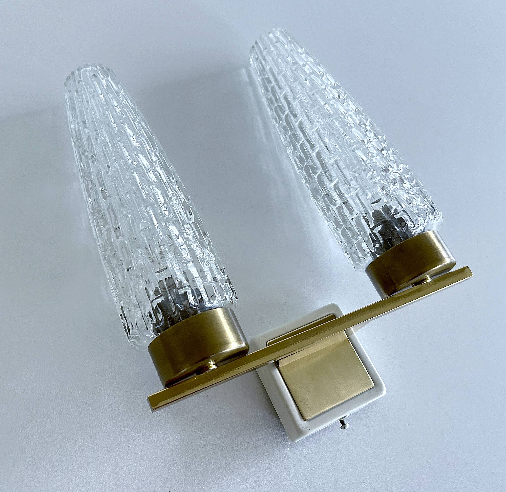 Vintage Glass & Brass Wall Light