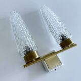 Vintage Glass & Brass Wall Light