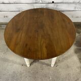 Round walnut drop leaf table