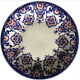 Plate in blue and red earthenware of Gien from the 19th century