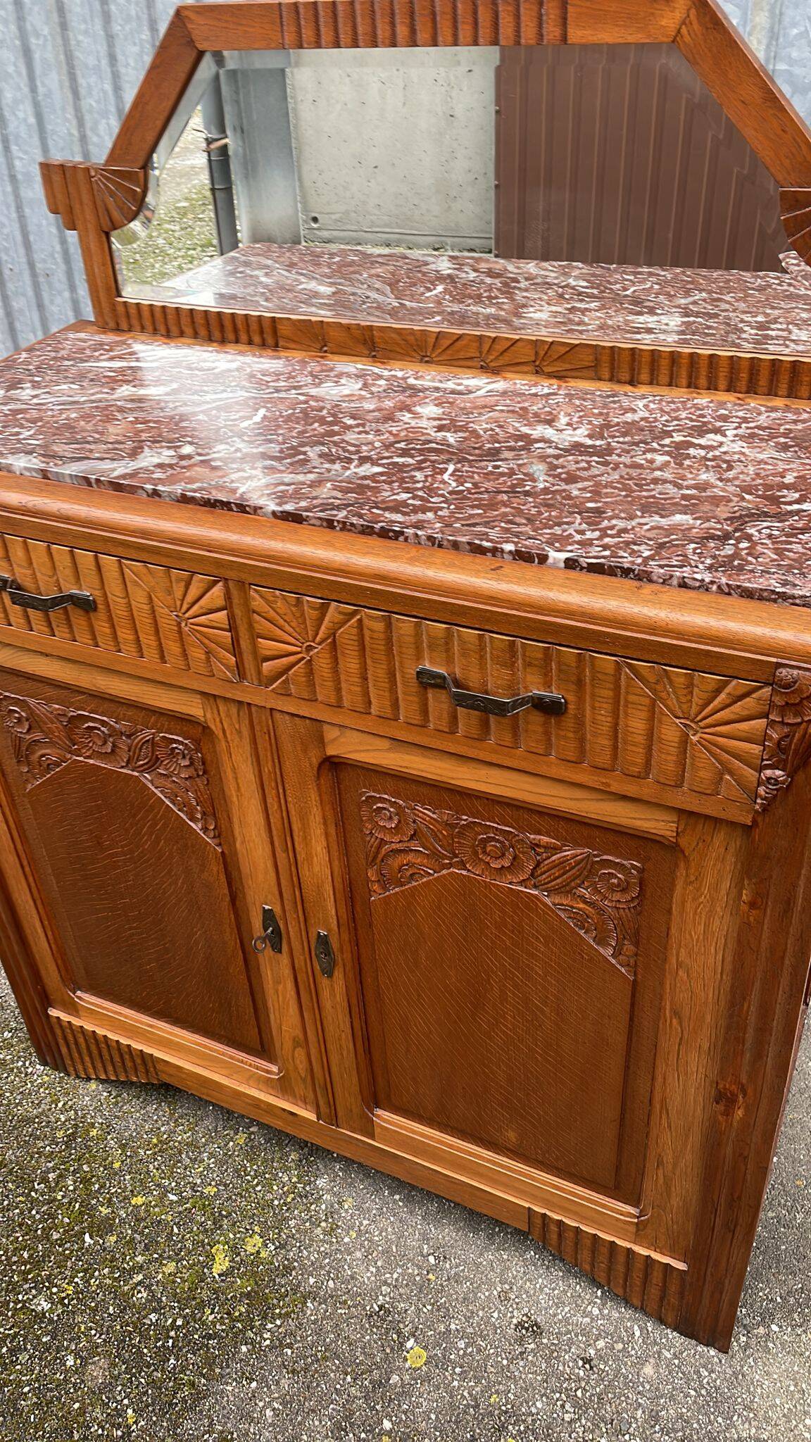French Art Deco buffet in solid wood
