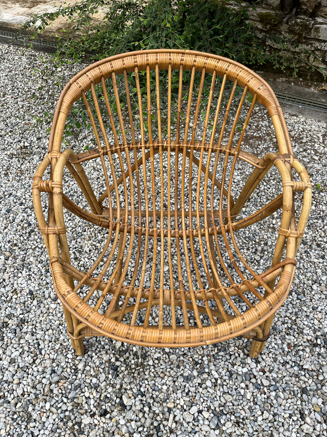 Vintage rattan armchair
