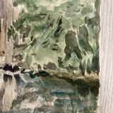 Aquarelle de paysage vintage