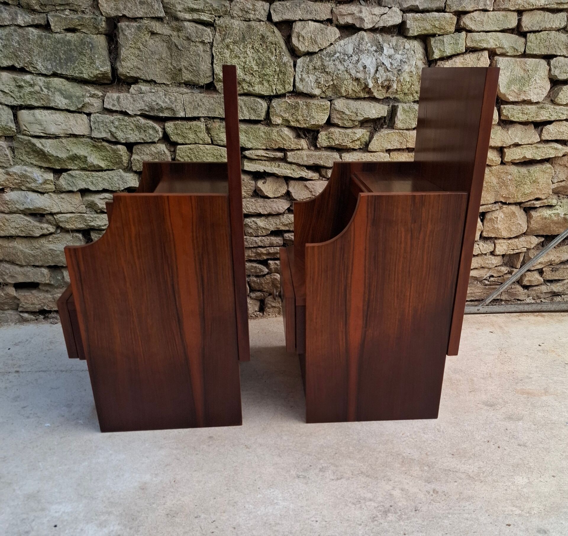 Pair of teak bedside tables