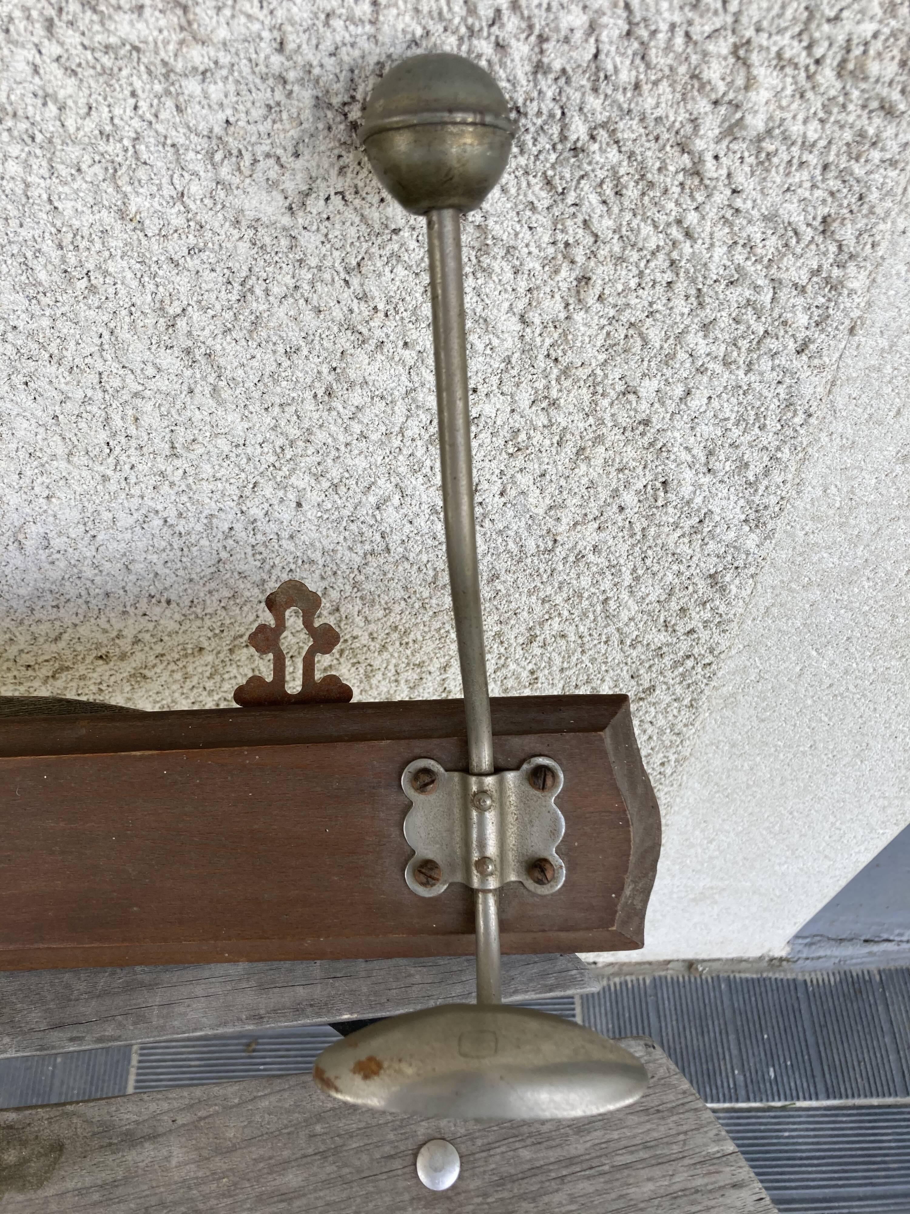 Patère wood and iron