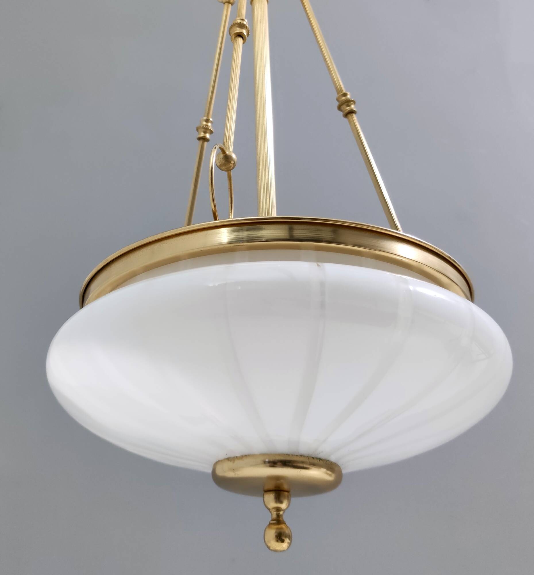 Vintage Murano Glass and Brass Ceiling Light in Neoclassical Style, Italy