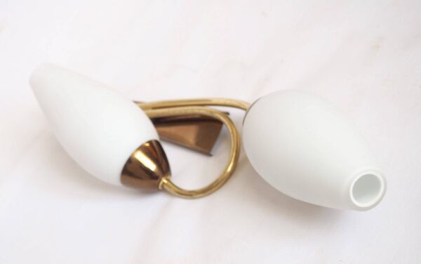 Applique double flute opaline