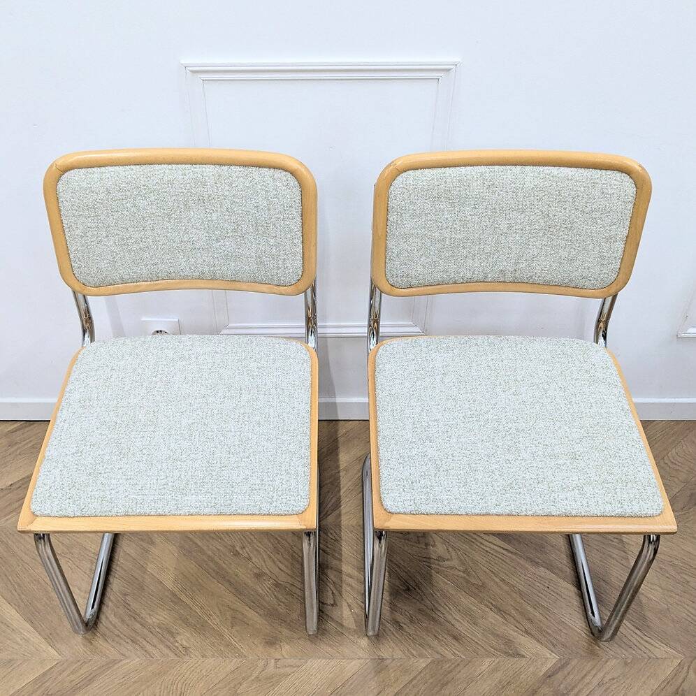 2 cesca B32 Marcel Breuer fabric chairs