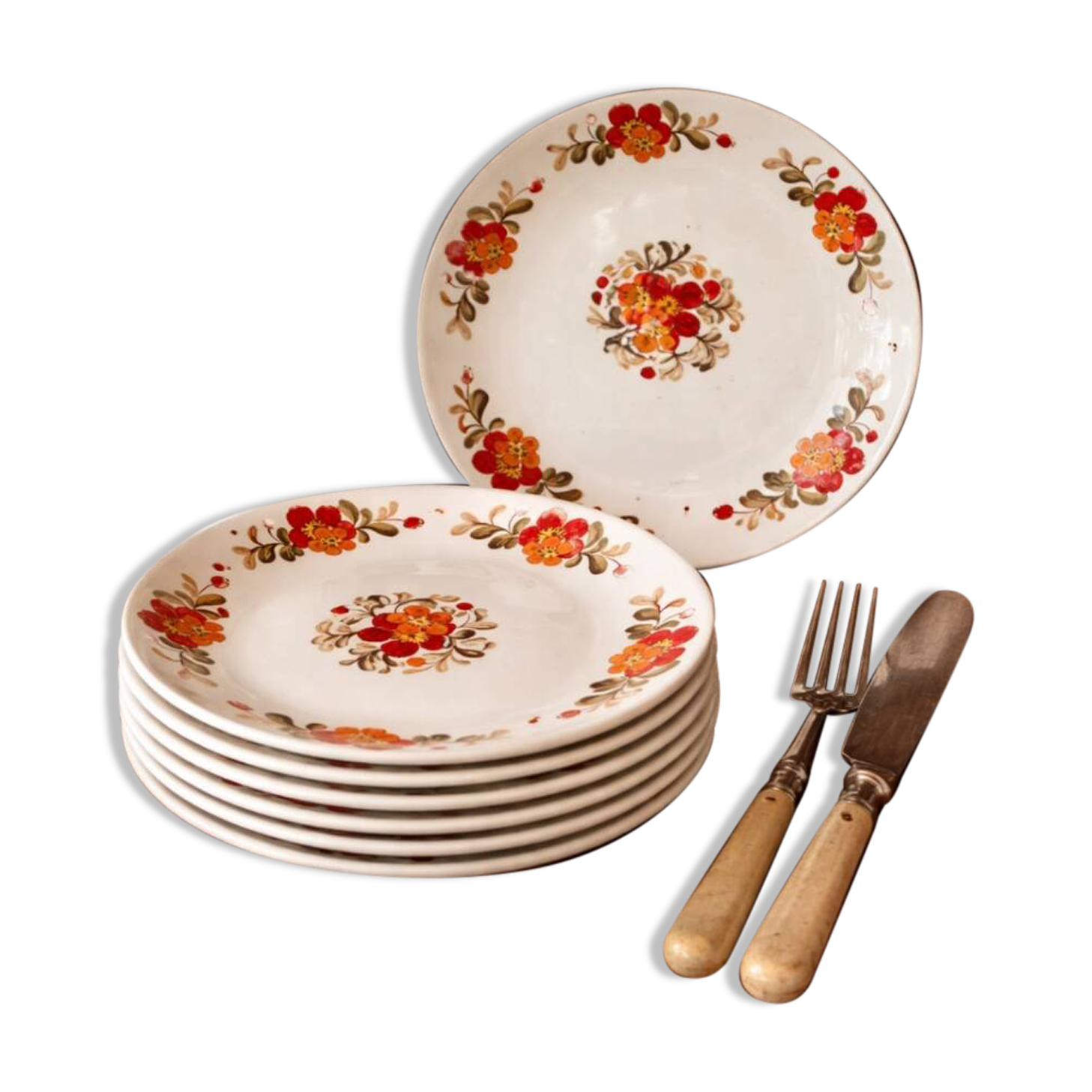 Lot 6 assiettes vintage - Moulin des loups