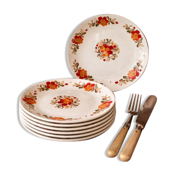 Lot of 6 vintage plates - Moulin des Loups
