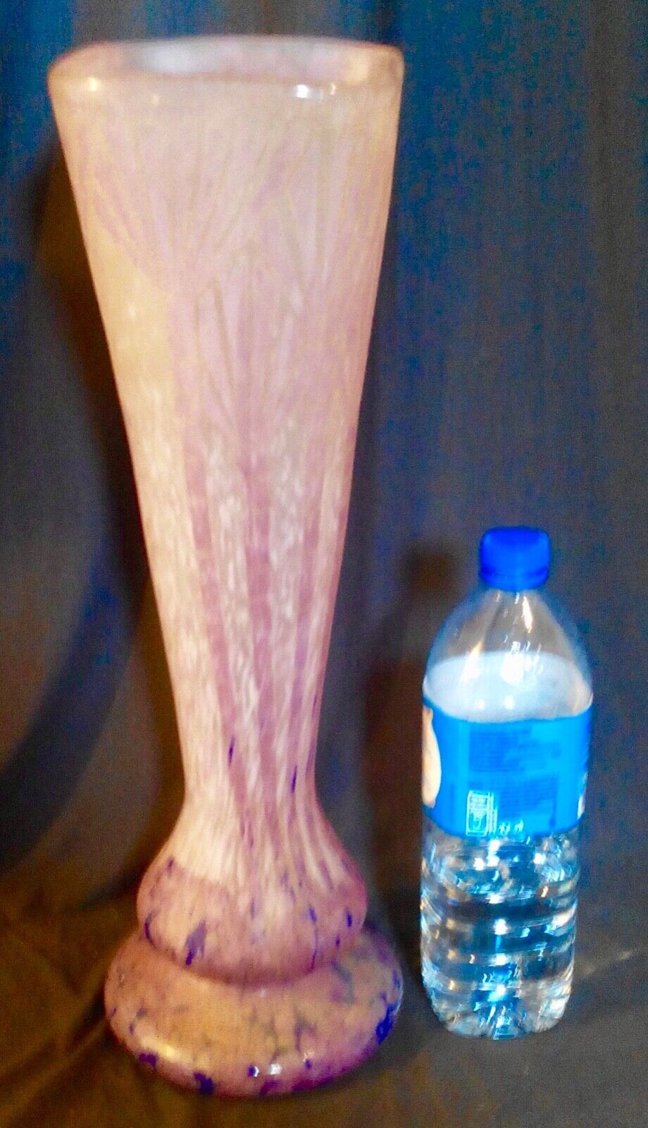Vase 48 cm papyrus decoration the french glass - charder - schneider