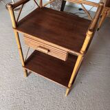 Vintage rattan bedside table