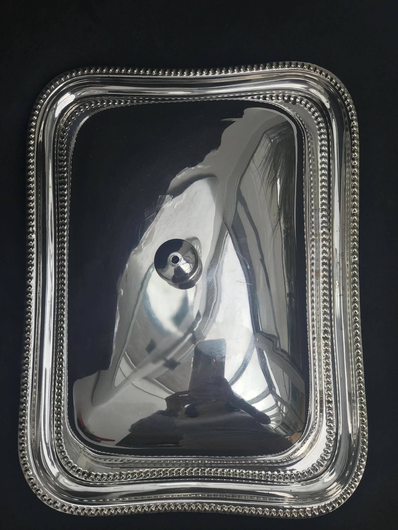 English silver butter dish