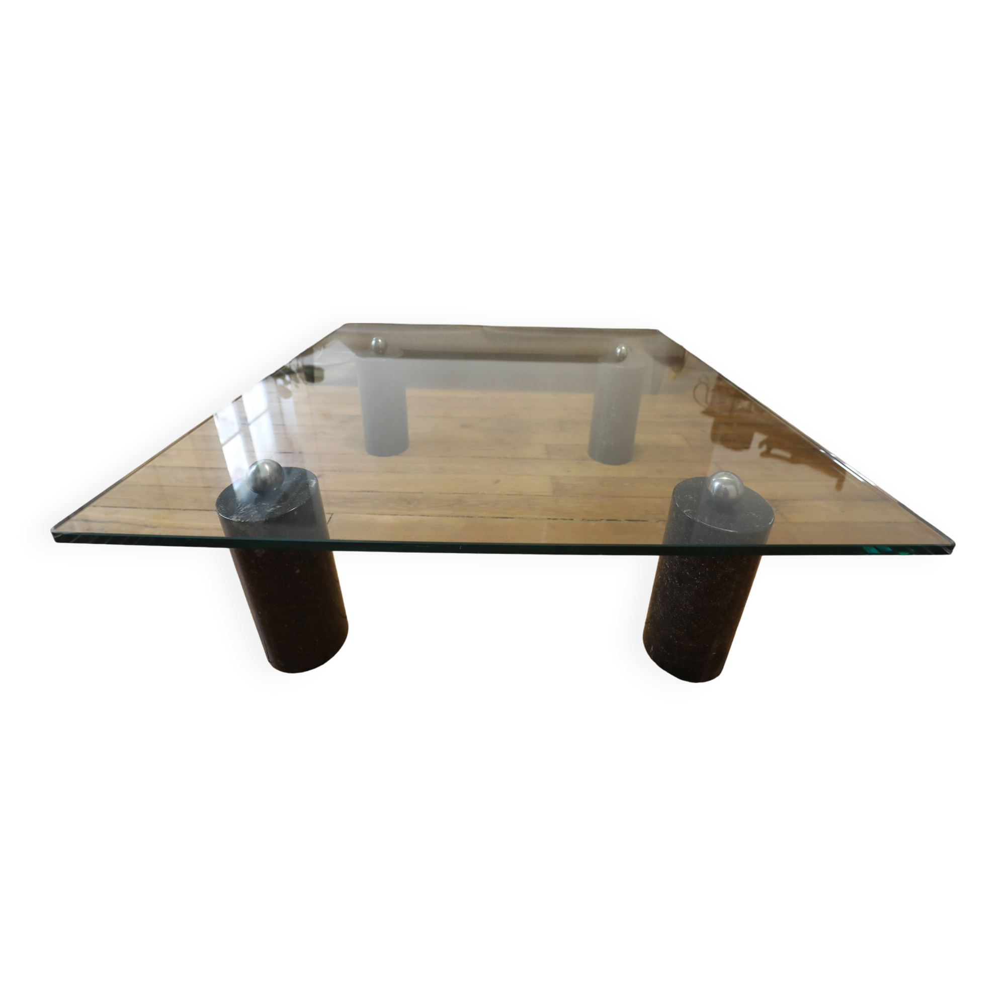 1980s marble and glass coffee table