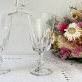 6 vintage white wine glasses
