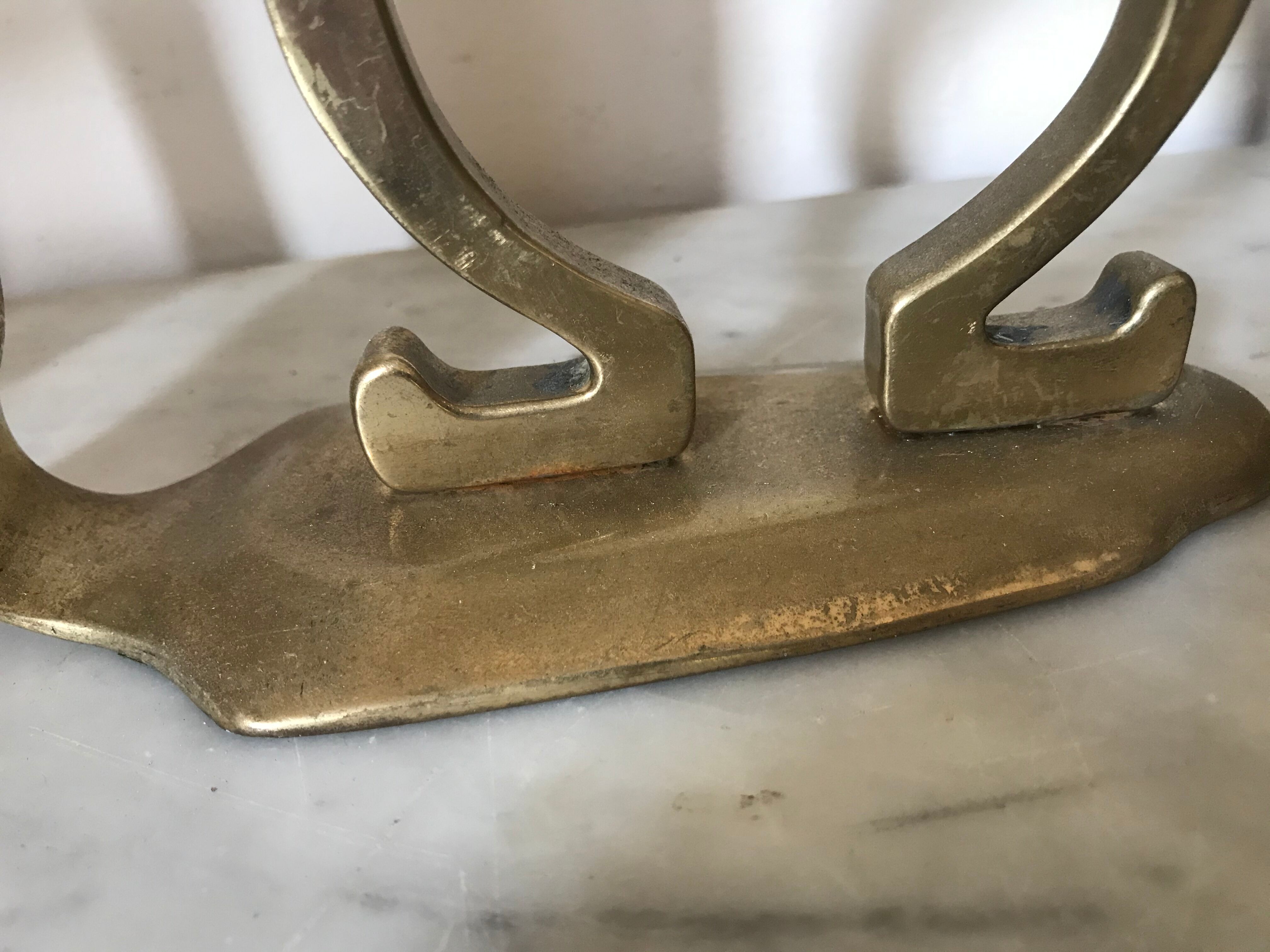 Pair of vintage brass bookends