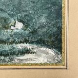 Pinet (h), watercolor landscape with bridge signed dated end of 19th century