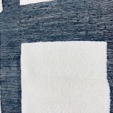 Handmade white and black Berber rug