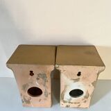 Pair of terracotta wall consoles