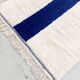 Beni Ouarain Moroccan Berber rug with majorelle blue line 2.45x1.52m
