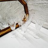 Set 5 flûtes à Champagne verre ciselé