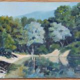 Huile sur panneau de 1946 signée L. Steiner