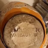 Vase basket Massier glazed ceramic Vallauris