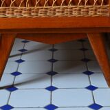 Wooden and rattan dresser