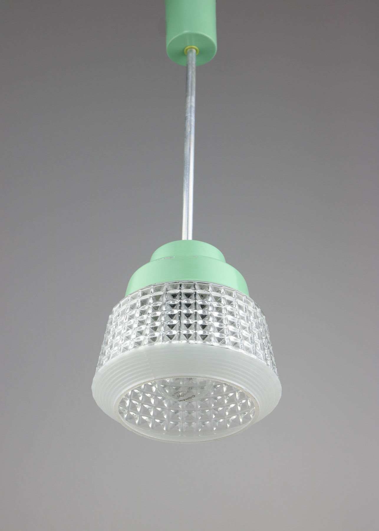Small Mid-century Turquoise Glass Ceiling Lamp, 60s