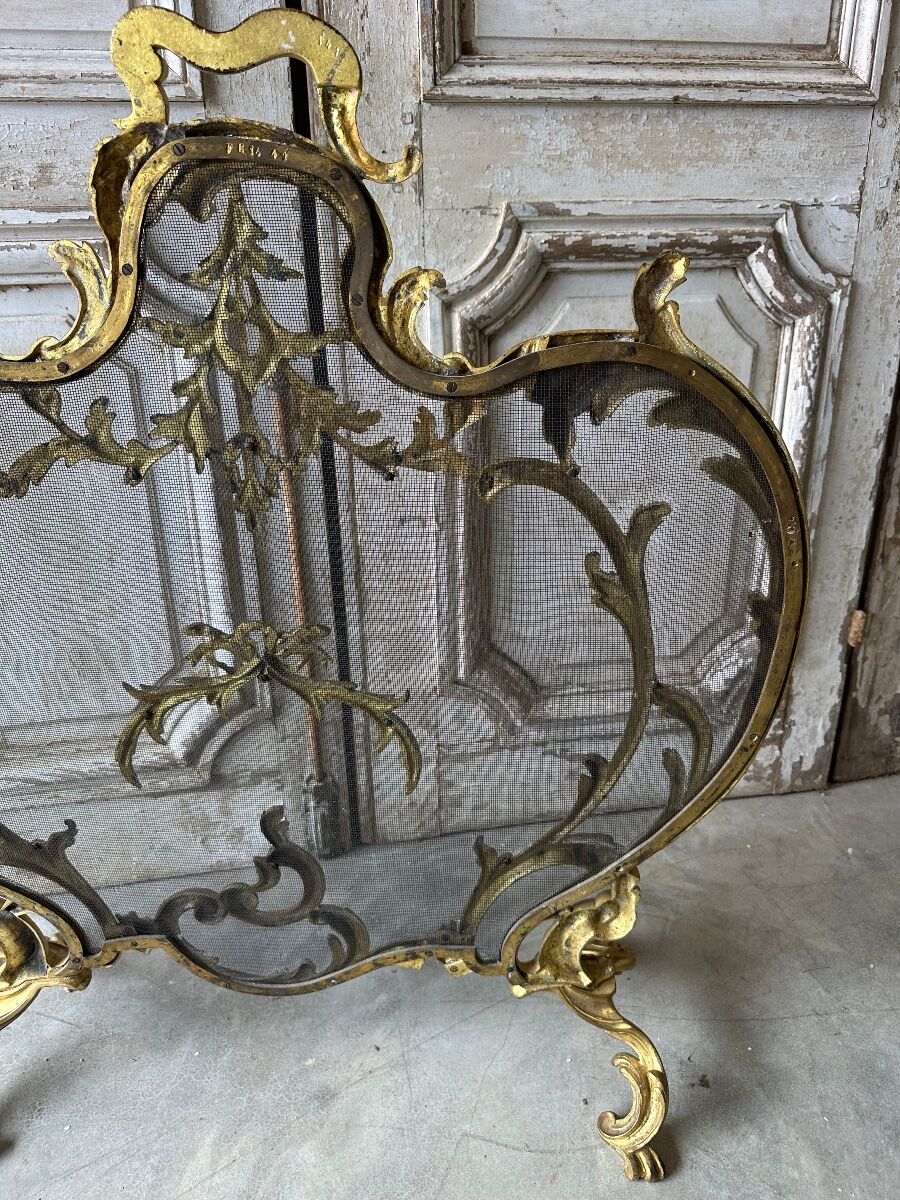 Golden bronze fire screen