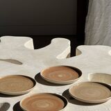 Set of 4 hand-painted Pornic stoneware plates D21