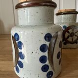 Set of two Japanese grand feu stoneware pots